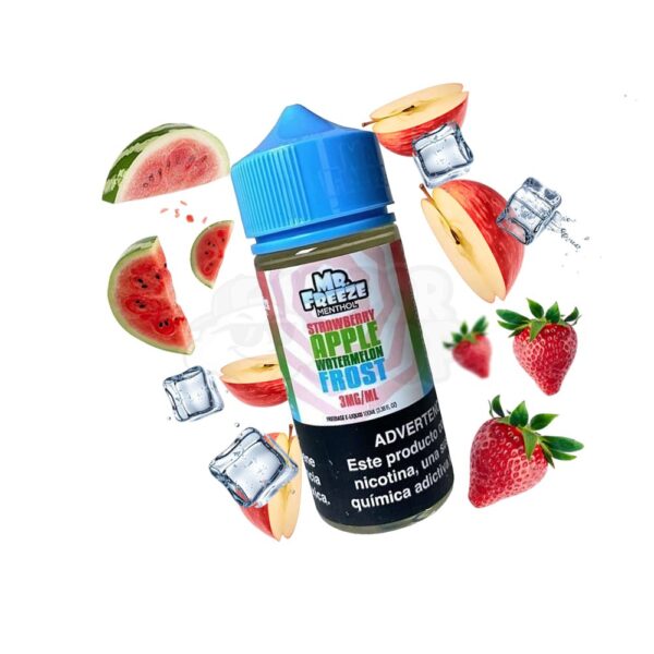 Mr Freeze 100ml 3mg: Morango Maça e Melancia Ice [Straw Apple Watermelon Frost]